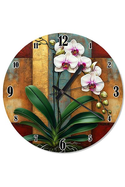 Tablomega Elegance of Orchid Flower Special Design Wall Clock