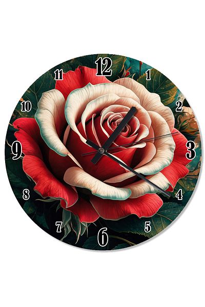 Tablomega Dance of Red Roses Shaped Wall Clock