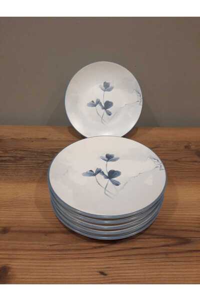 Keramika KERAMİKA 20 CM PASTA TABAĞI 6 ADET DESENLİ MAT