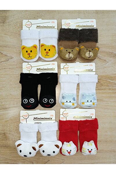 Miniminnix BEBE 06AY OYUNCAKLI HAVLU ÇORAP 6ÇİFT