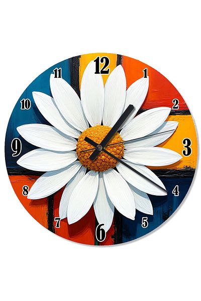 Tablomega Large White Daisy Analog Wall Clock