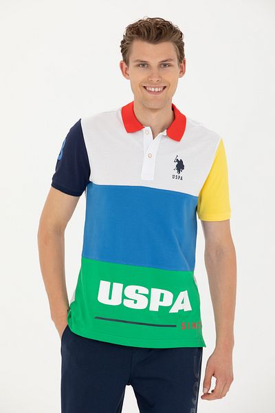 U.S. Polo Assn. Ανδρικό μπλουζάκι με λευκό γιακά πόλο 1573746