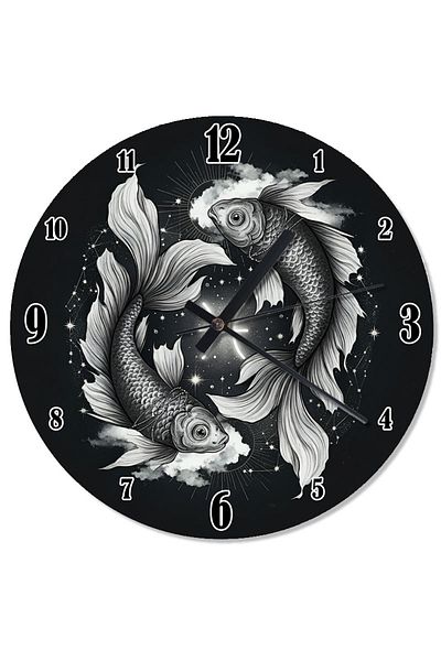 Tablomega Ying Yang Fish Retro Wall Clock