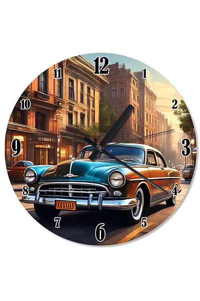 Tablomega Classic Blue Car Shaped Wall Clock