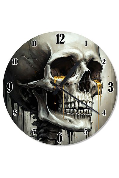 Tablomega Crying Gold Skull Design Wall Clock