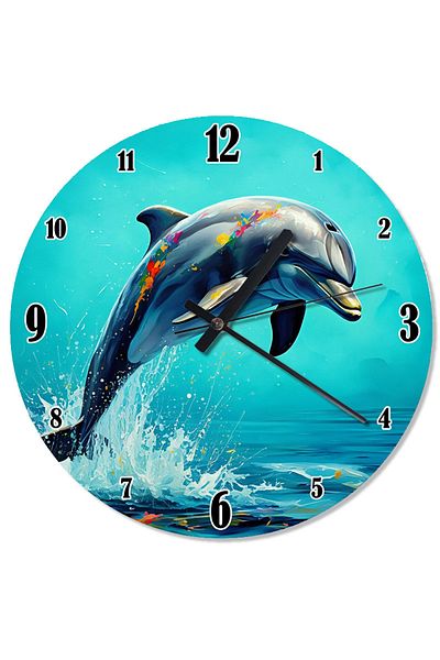 Tablomega Leaping Cute Dolphin Shaped Wall Clock