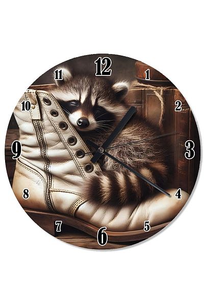 Tablomega Raccoon Lying on a Boat Silent Wall Clock