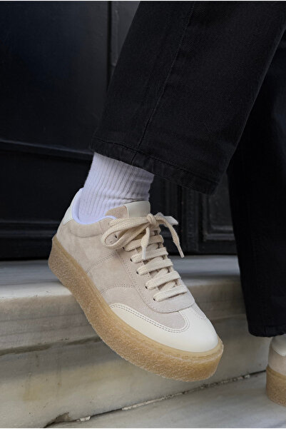 Mupa Shoes Kadın Spor Ayakkabı BEJ SÜET