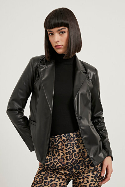 Arma Life Faux Leather Blazer Jacket