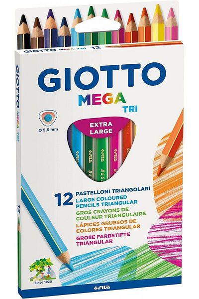Giotto Mega Tri 12 Pieces Box Dry Paint / 22060