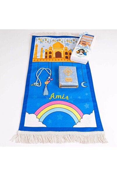 Happy times favors İsme Özel Çocuk İçin Seccade Kuran Tesbih Hediye Seti, Hed...