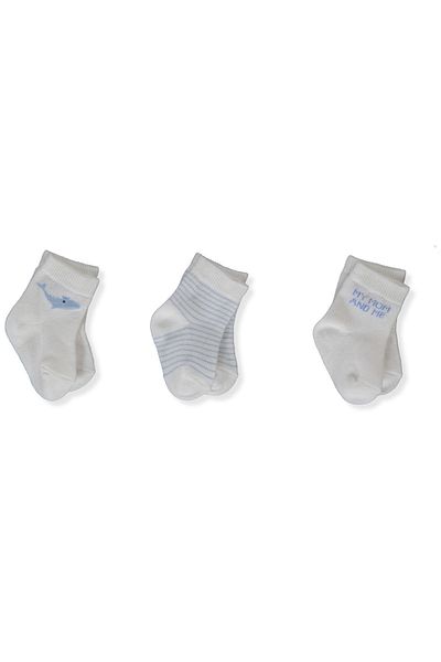 Bebetto Socket Socks Set of 3 - Whale S 675 0-6 Months