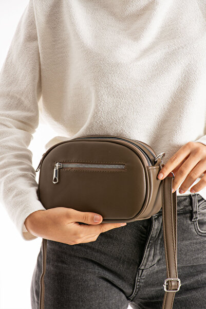 Morpelikan Women's Faux Leather Adjustable Cross Strap 3 Compartment Zipper Closure Mink Shoulder Bag