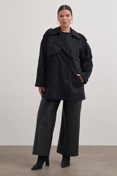 MYLİNE Short trench coat with belt