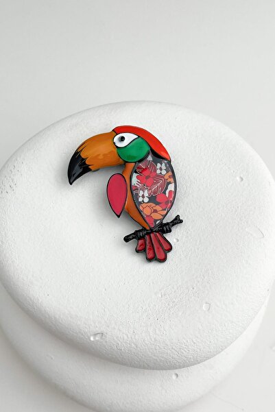 Modex Mineli Renkli Tukan Papağan Broş (5cm)