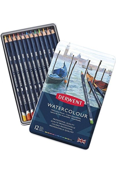 Derwent WATERCOLOUR 12,li TENEKE KUTU su ile karıştırılabilir