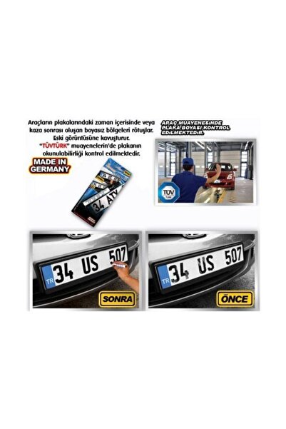 Automix Plaka Kalemi Araç Plaka Yazma Kalemi Plaka Boyama Rötuş Kalemi Siyah12624