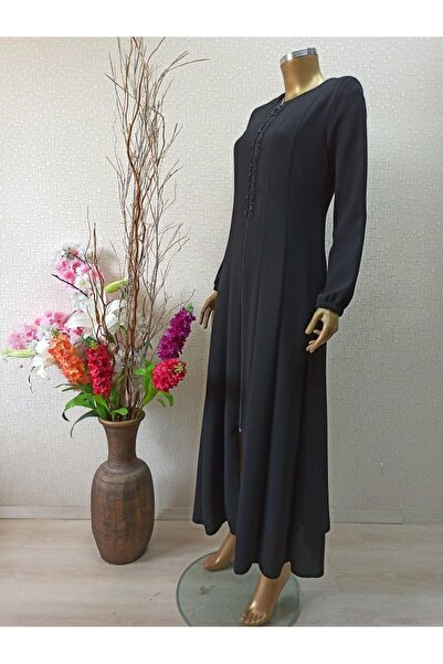 sarmoda 3041önü Taş Işlemeli Kol Uçları Lastikli Mevlana Model Ferace Qys Ferace 3041 #22-04#