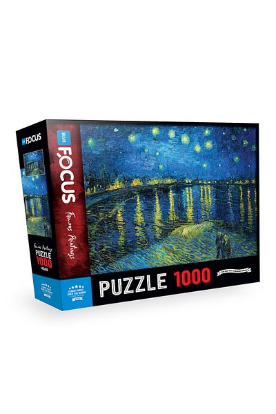 Blue Focus 1000 Piece Puzzle - Starry Night over the Rhone