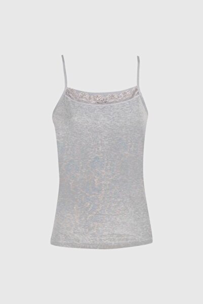 Ceysan 3-х частинні сірі майки з мереживною обробкою та бретельками