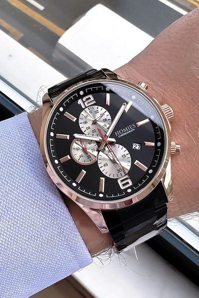 Homies Men's Black Wrist Watch - Gift Bracelet with Special Box, Steel Band Hme2064C3