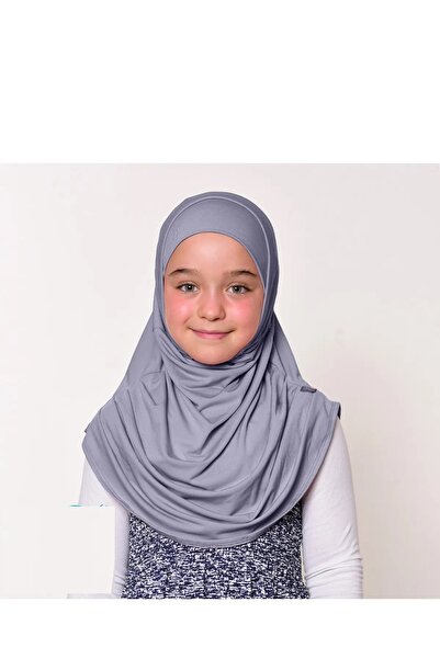 ALLURİNG THE BETTER ONE Kız Çocuk Pratik Başörtü Pamuklu Meryem Model Gri