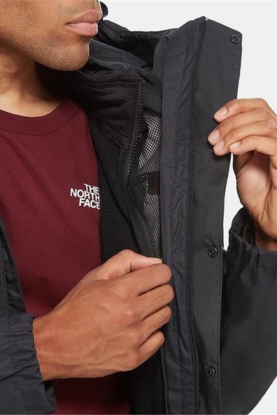 THE NORTH FACE Men’s Resolve Tri Climate Jacket Erkek Polar Içlikli Su Geçirmez Kapüşonlu Ceket Siya