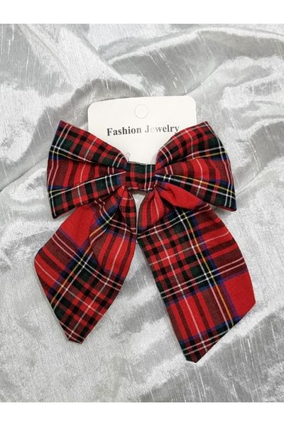 Brassito Plaid Bow Buckle Automatic Clip Collet Buckle Stylish Design Red Buckle