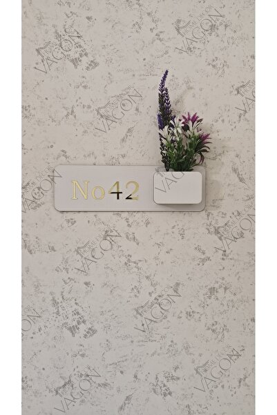 vagondecor Beyaz Renk Yapay Çiçek Dekorlu Kapı Süsü Ev Hediyesi