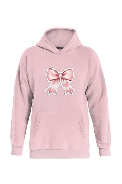 SOFTWAY Unisex Πούδρα Ροζ με στάμπα με κουκούλα με μαλακό φλις εσωτερικά - ΡΟΖ