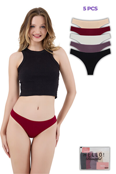 Siera Kadın Brazilian Tanga Külot 5'li Set - Çekici Renkler