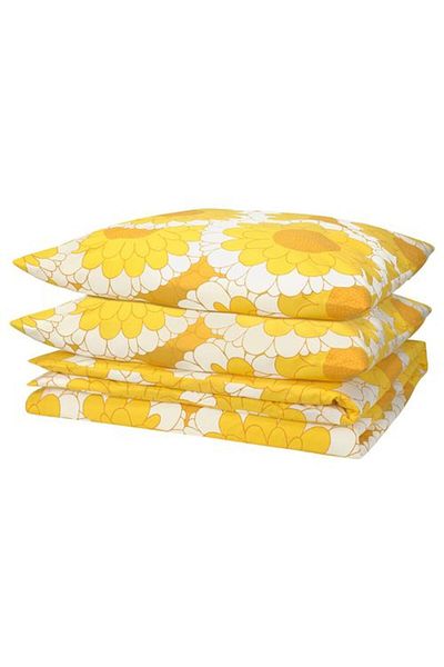 IKEA KRANSMALVA Set cuvertură dublă - Galben, 240x220/50x60 cm