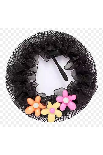 Efna Store Trendy Mesh Children's Buckle with Flower Figures, Ballerina Bun Buckle