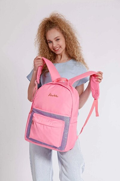 KAUKKO Magical Okul Çantası 41x31x18 Simli Roze (k1353)