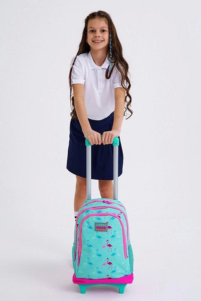 Yaygan Çanta Coral High Large Size Flamingo Patterned Squeegee Backpack - 23131