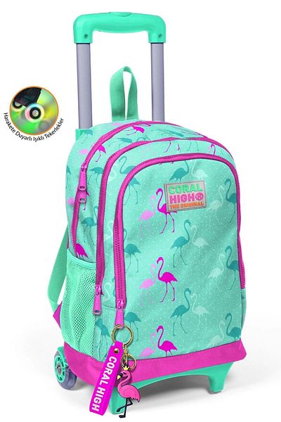 Yaygan Çanta Coral High Large Size Flamingo Patterned Squeegee Backpack - 23131