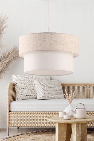 EvLight Linen Fabric Headboard 2 Tier Cake Chandelier Bedroom Children's Room