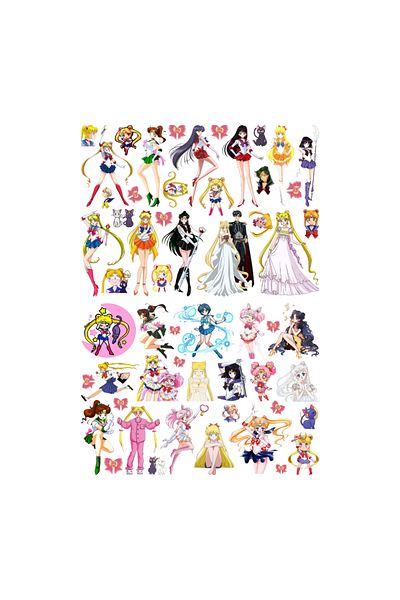Ororabutik Σετ αυτοκόλλητων Anime Sailor Moon 56 τμχ - Αυτοκόλλητο Scrapbook και Bullet Journal