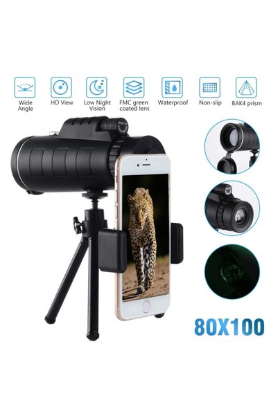 Alsamkapsam Dürbün 80x Telefon Kamera Zoom Monoküler Hd El Teleskopu