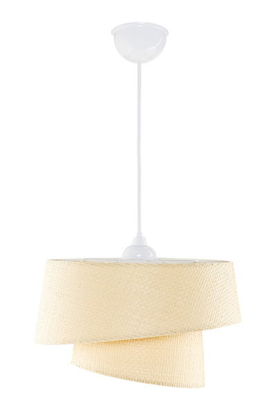 EvLight Eftelya KREM Hazeran Rattan 2 Katlı Pasta Sarkıt Avize