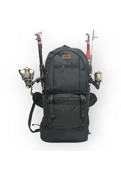 ROWAN ÇANTA Rowan Black Camping.Mountain Fisherman Travel Backpack - Size 70*34*27 cm