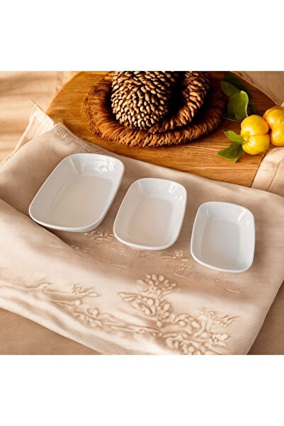 MY ZEY 3-Piece Boat Plate Set - Breakfast, Presenter, Snack, and Receptacle Presentation Plate