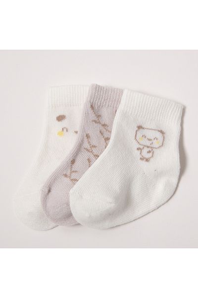 Bebetto 0-6 Months Pandas 3-Piece Socks Set - S 671
