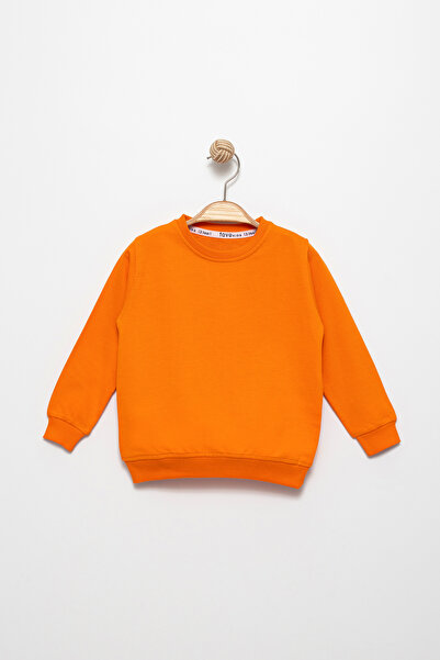 Turuncu Mavsimlik Bisiklet Yaka Uzun Kollu Erkek Çocuk Sweatshirt
