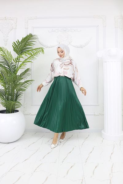 HANIMCA GİYİM Leather Slippers Skirt Standard Size