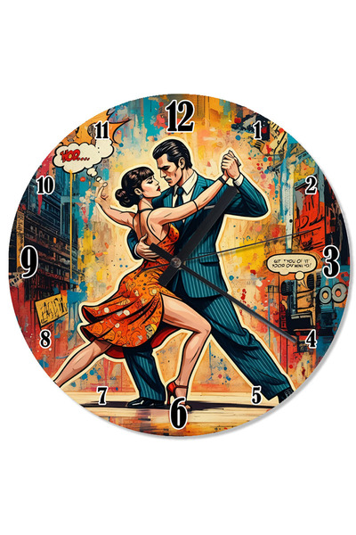 karizmart ساعة حائط بتصميم خاص للزوجين يرقصان التانغو