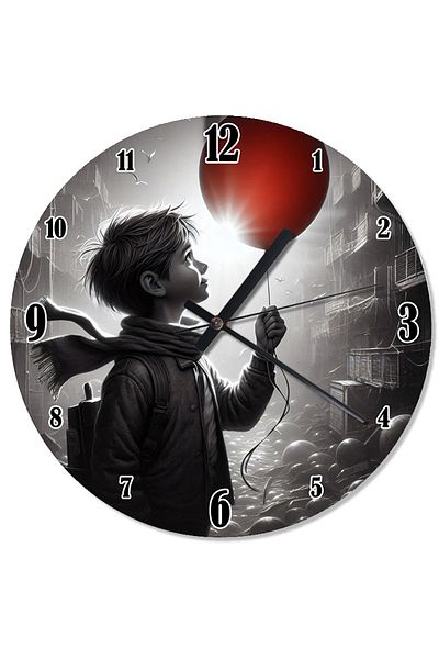 karizmart Child Holding Balloon Decorative Wall Clock