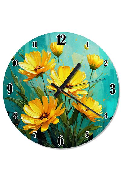 ekart Yellow Flower Garden Special Design Wall Clock