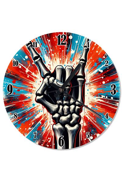 karizmart Metalworker Skeleton Hand Special Design Wall Clock
