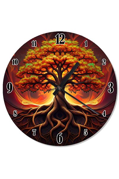 ekart Tree of Life and Roots Retro Wall Clock